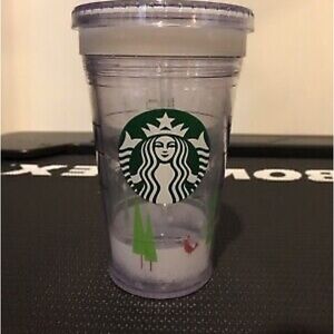 Starbucks 2011 Holiday Cold Cup Clear Tumbler 16oz